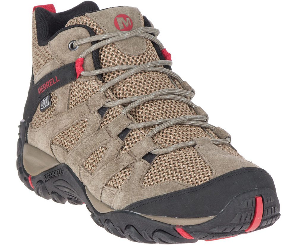 Kozaki Merrell Męskie Brązowe - Alverstone Mid Waterproof - 813540-IEG